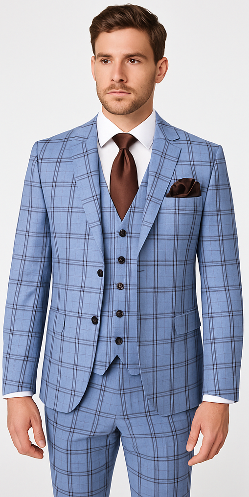 Rossi Man MAX RM1822 Slim Fit 3-Piece Suit