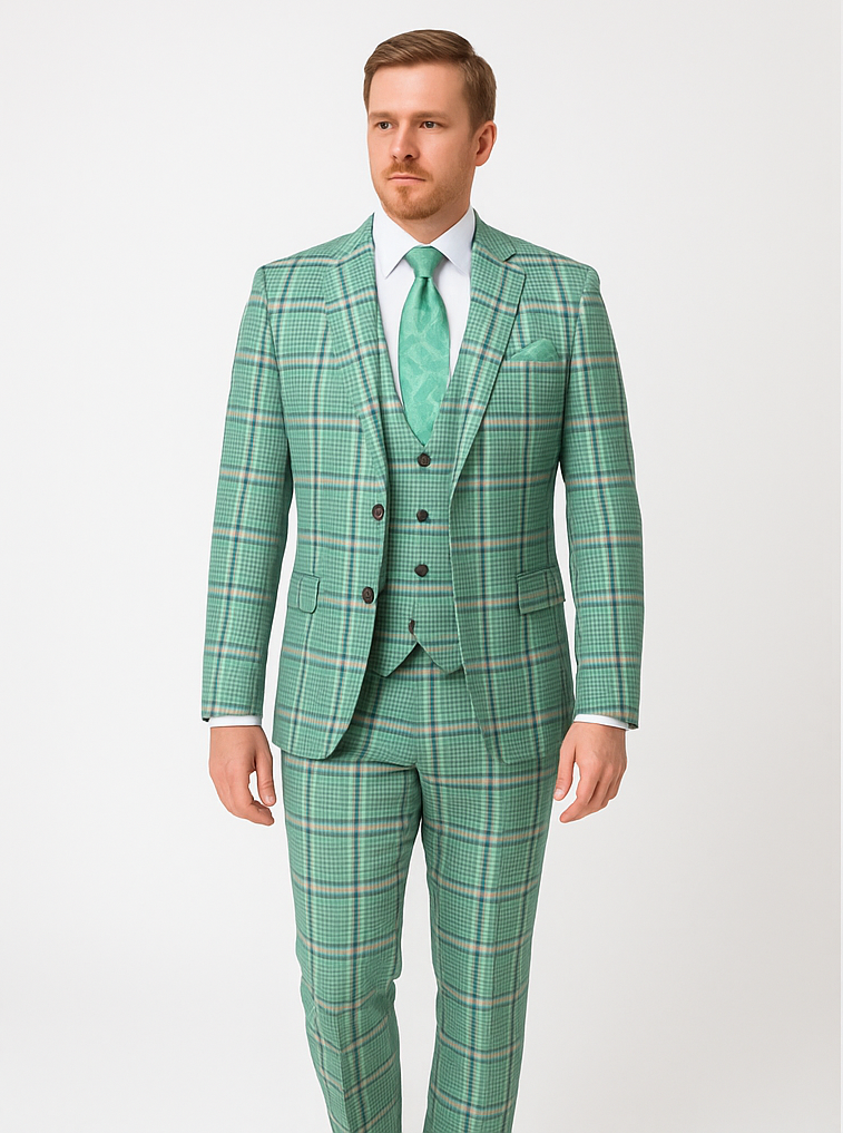 Rossi Man MAX Mint Green Slim 3-Piece Suit