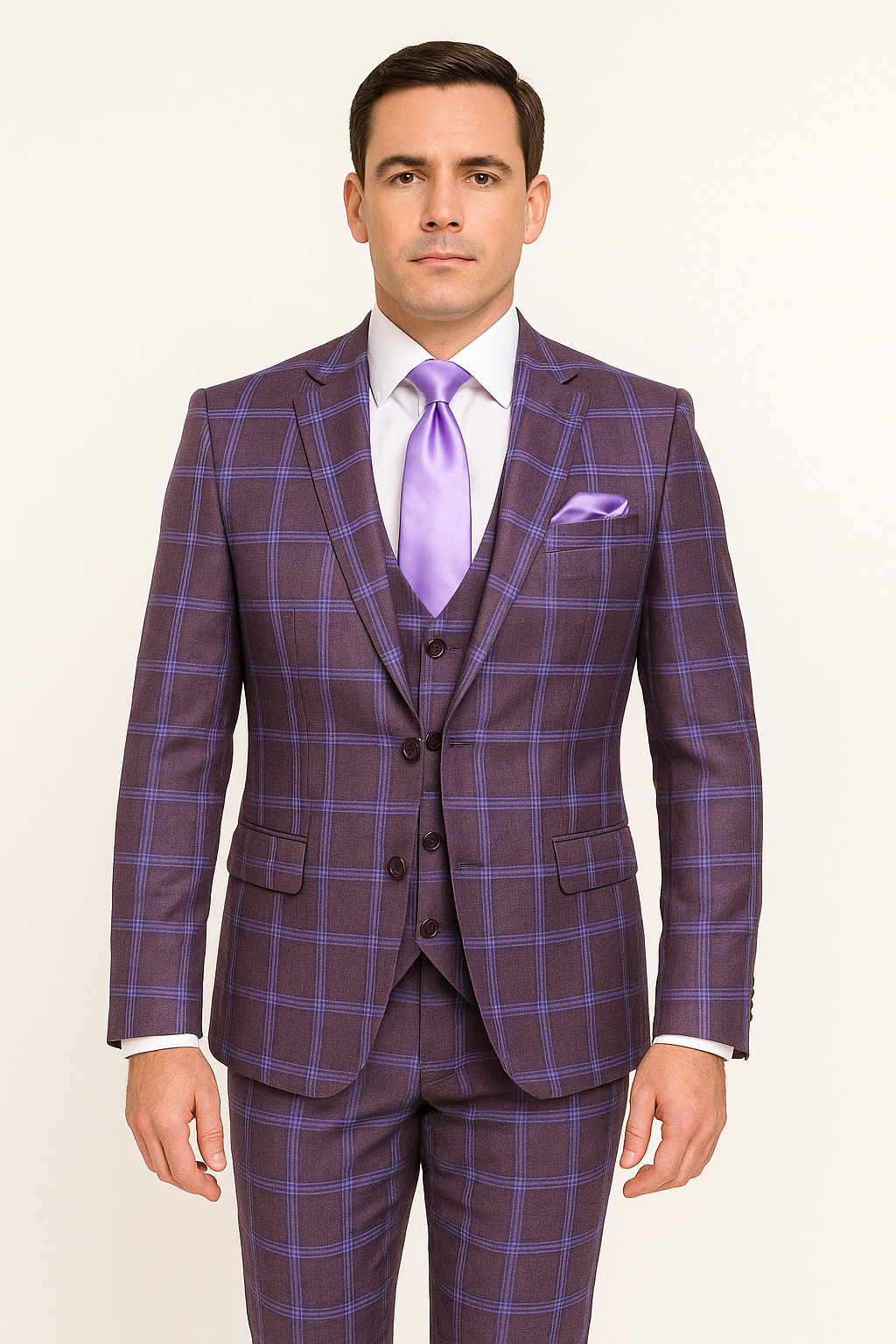 Rossi Man MAX RM1834 Purple Slim 3-Piece Suit