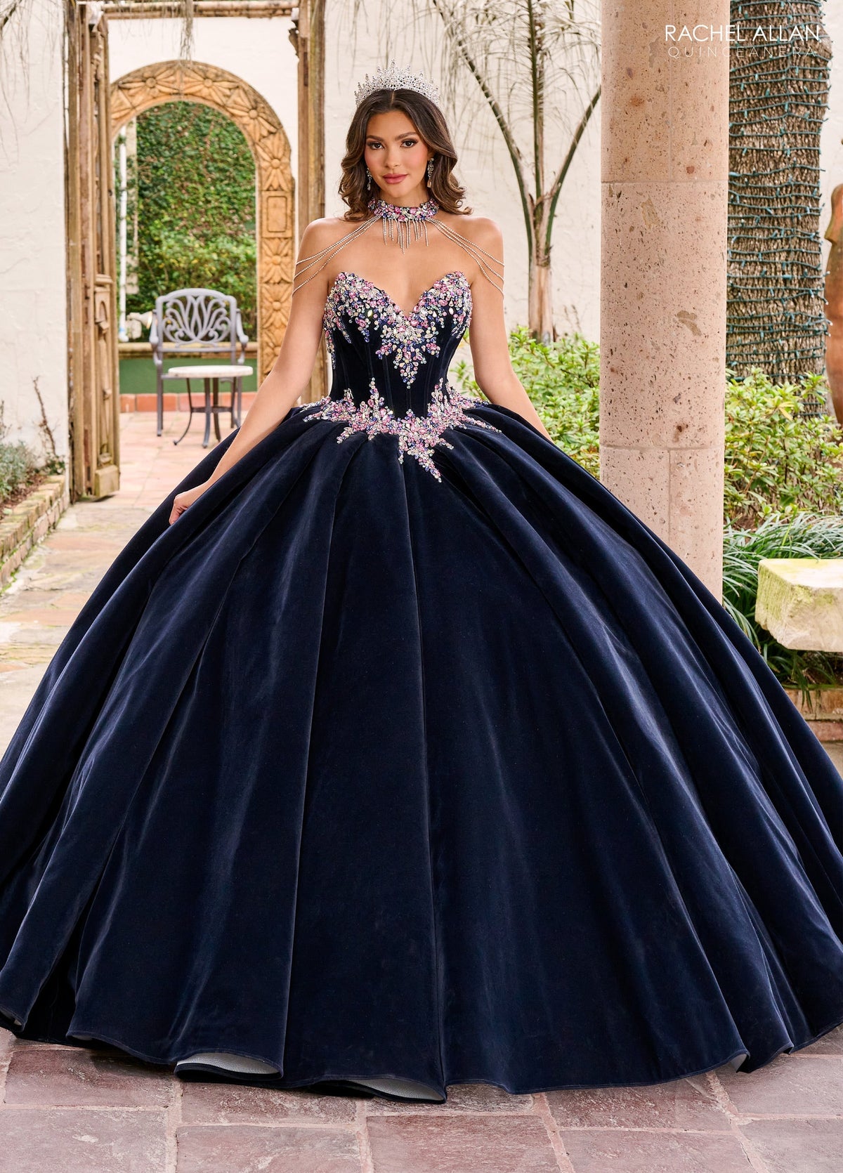 Rachel Allan RQ2198 Velvet Strapless Quinceanera Dress