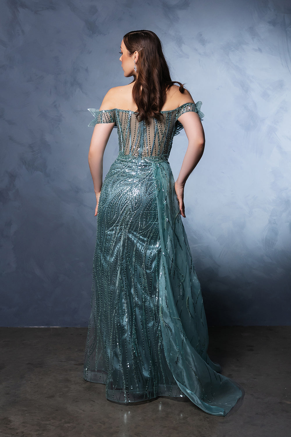 Royal Queen RQ8100 Jeweled Lace Appliqued Formal Gown