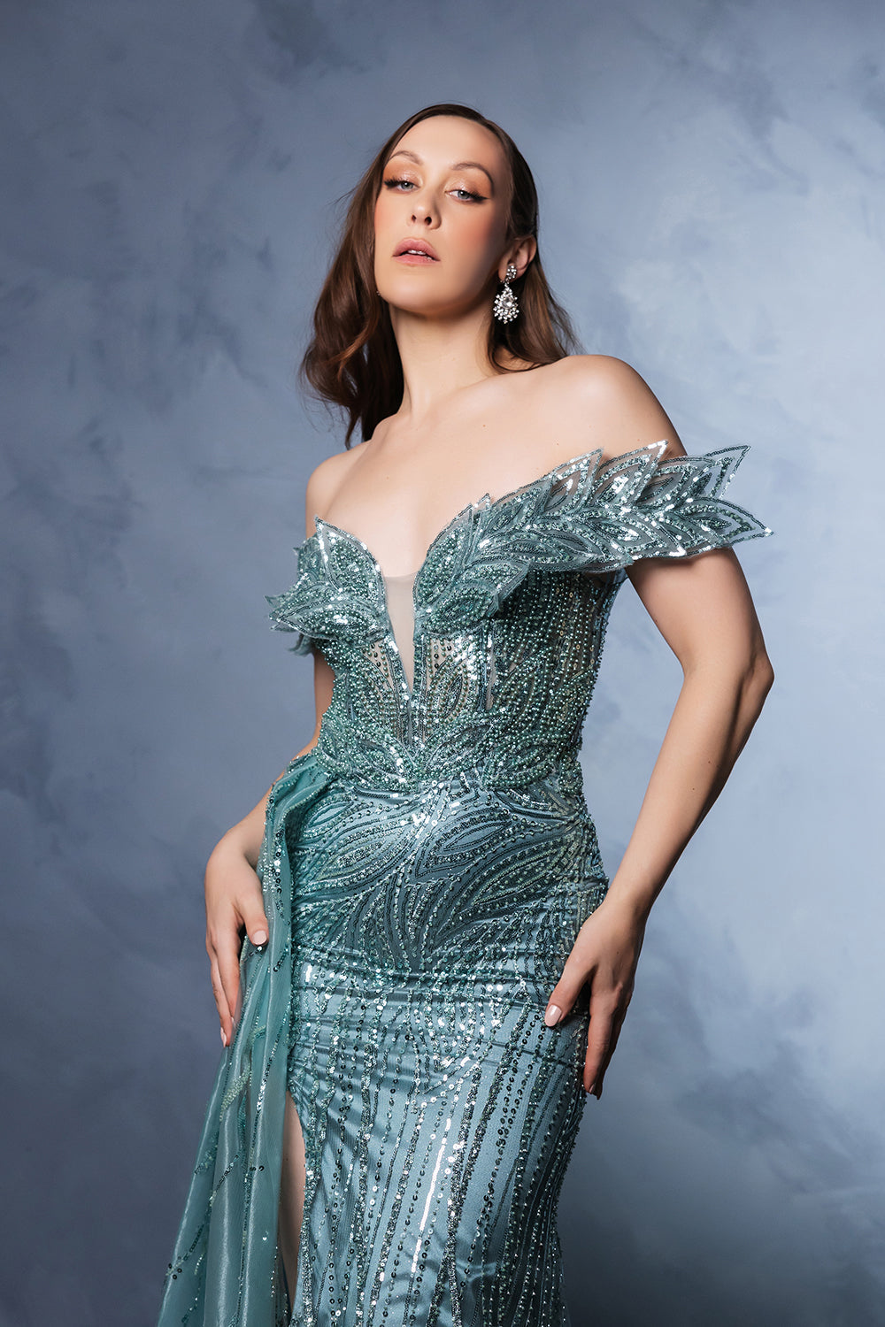 Royal Queen RQ8100 Jeweled Lace Appliqued Formal Gown