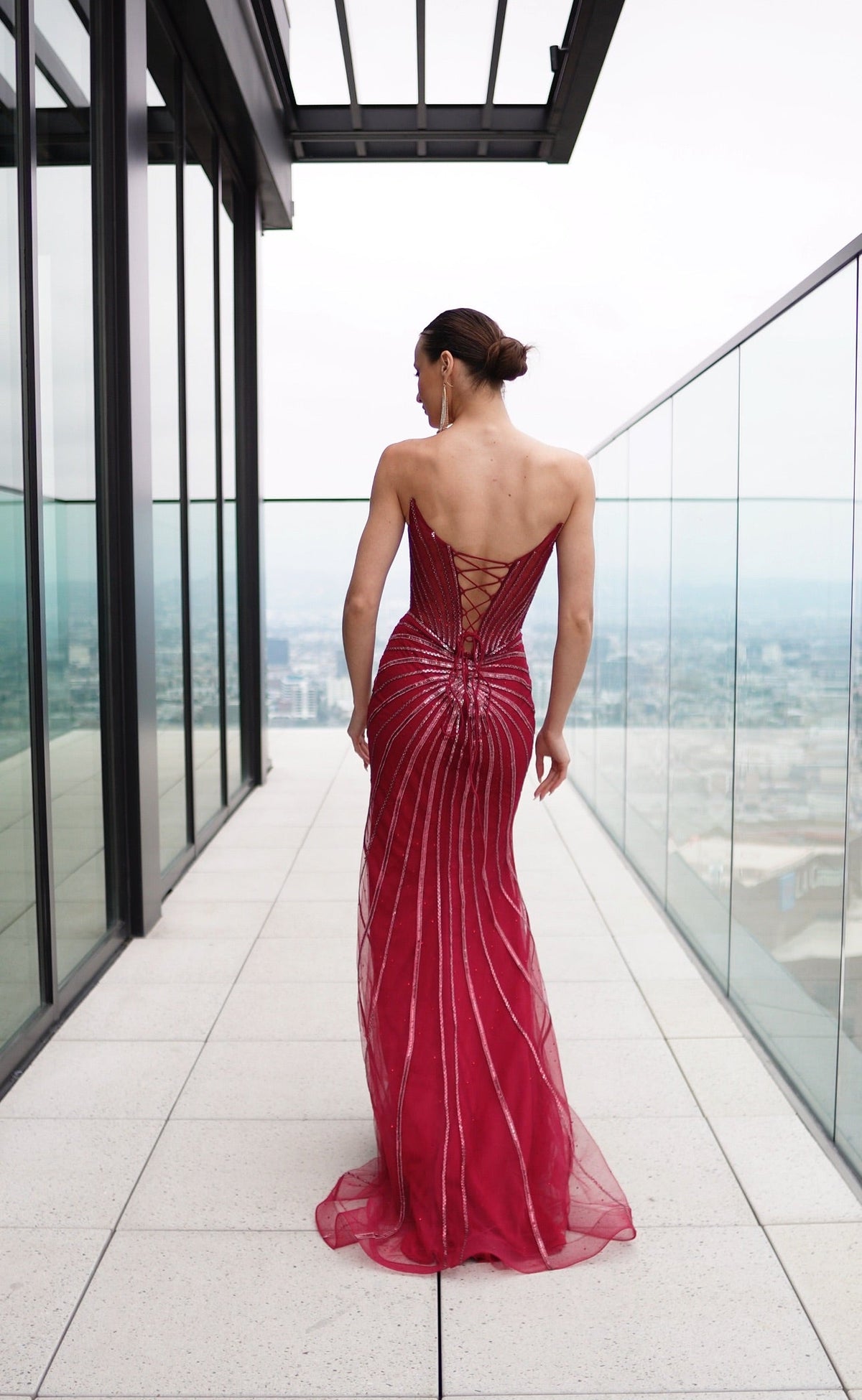 Strapless Beaded Mermaid Evening Gown with Corset Back by Royal Queen RQ8217