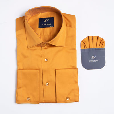 Rossi Man Gold Sateen Cotton Shirt