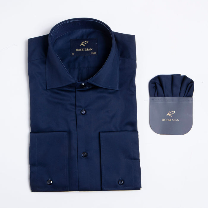 Rossi Man RS1 Slim Sateen Shirt Navy