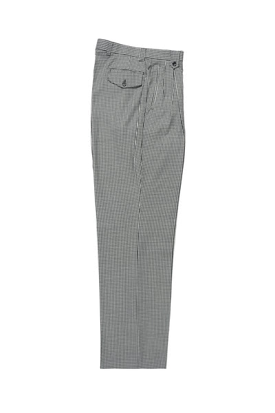 Black & White Check Wool Wide Leg Pant by Tiglio Luxe
