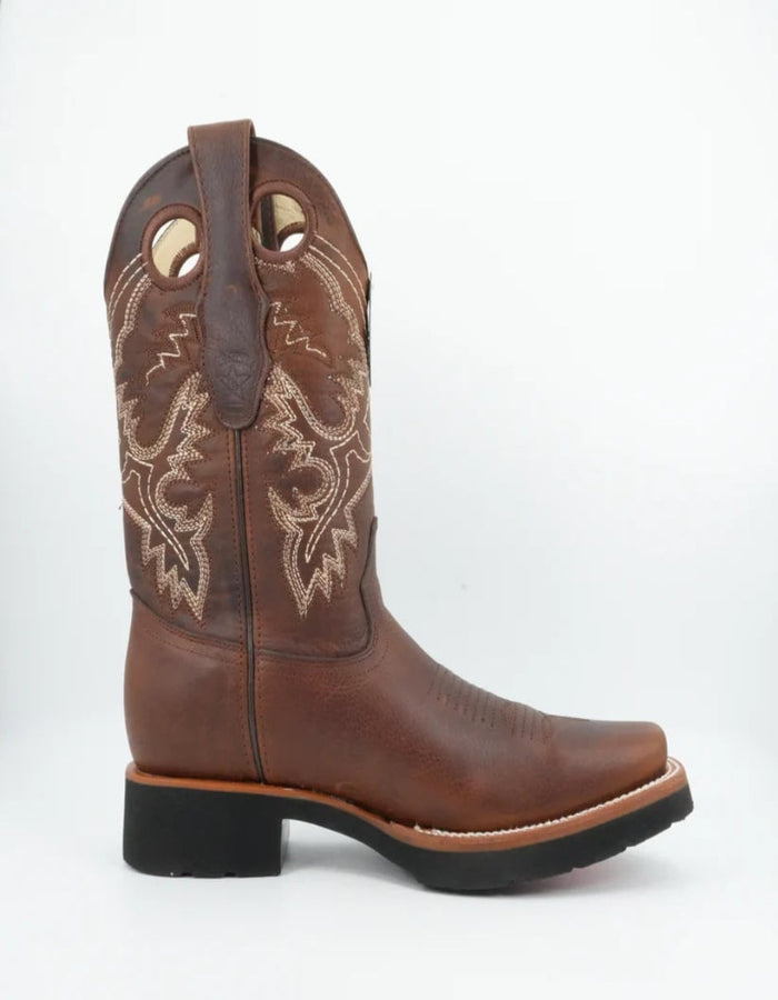 Los Altos Rage Walnut Wide Square Toe Leather Boot