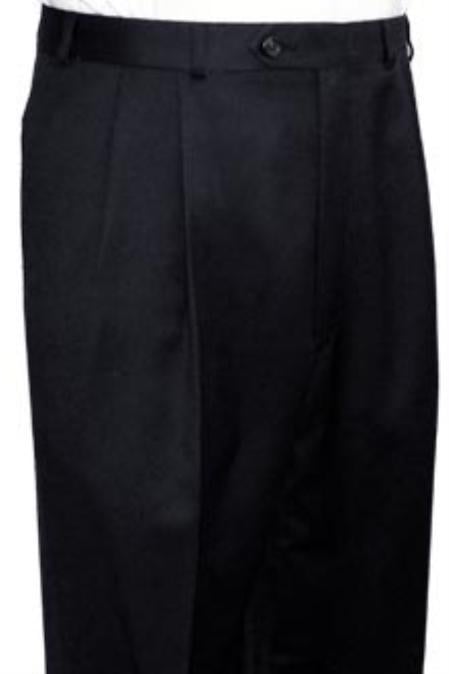 Trousers Black Pleated Pre Cuffed Bottoms Pants