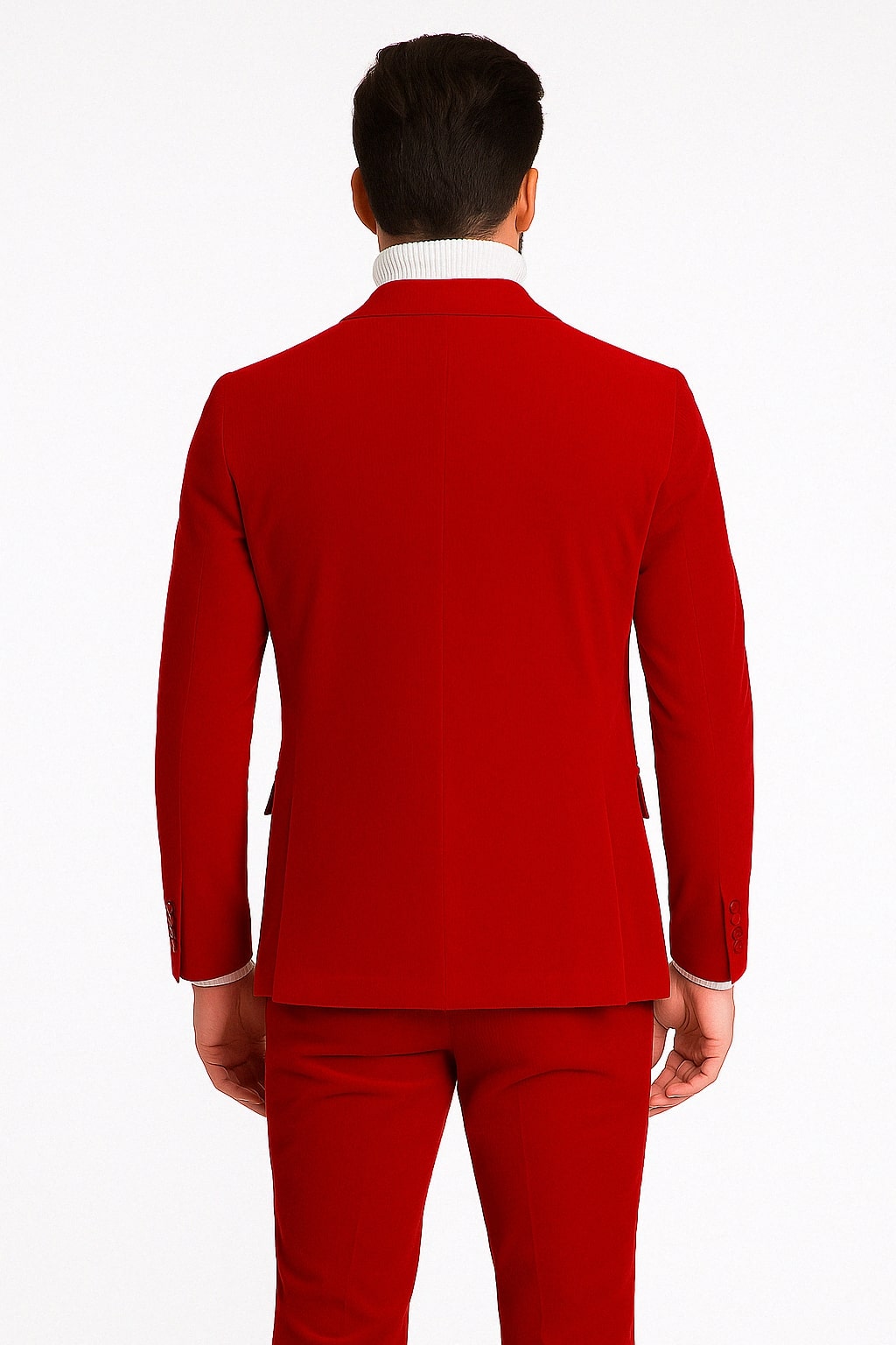 Red Velvet Slim Fit Double Breasted Tuxedo