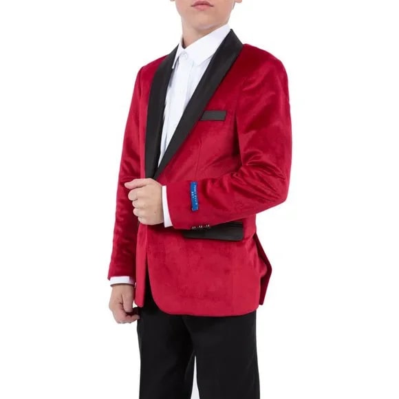 Perry Ellis Boys Red Velvet Jacket