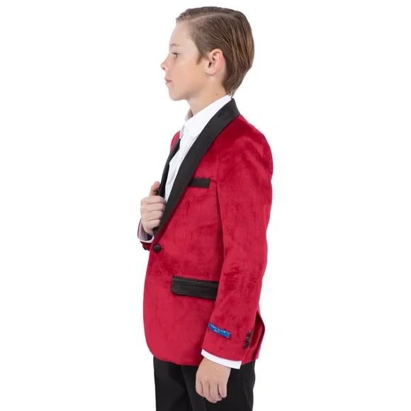 Perry Ellis Boys Red Velvet Jacket