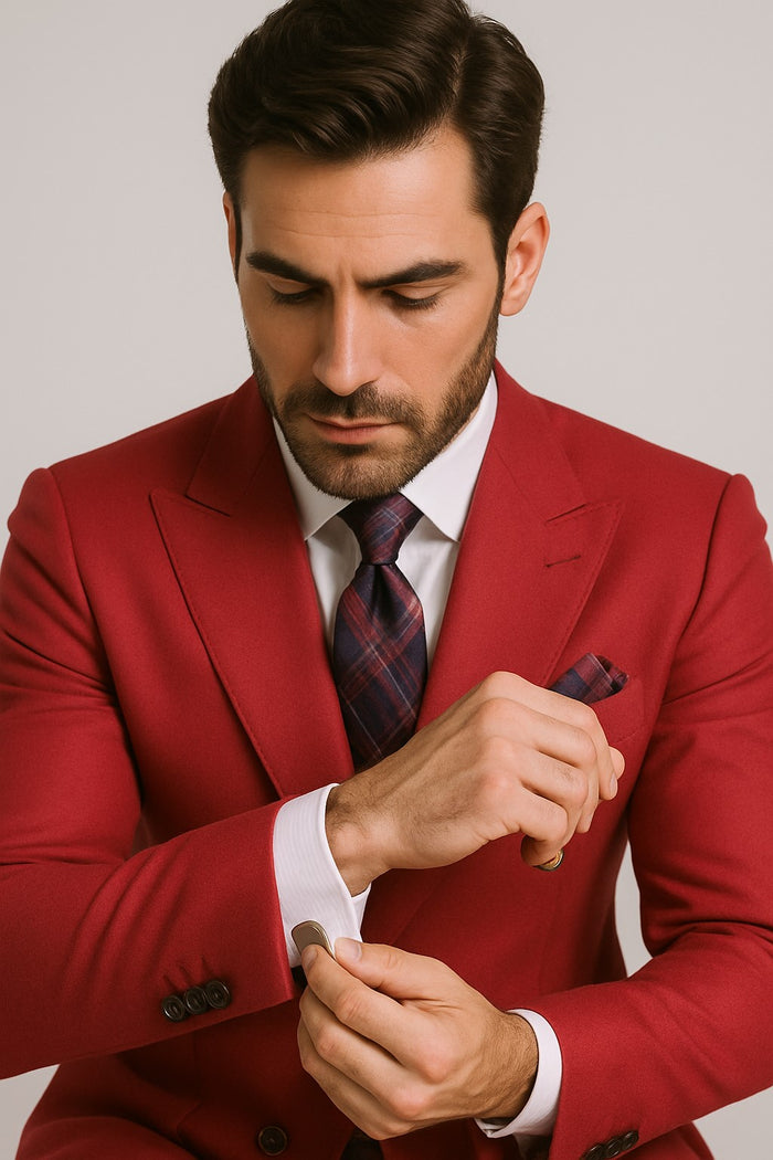 Mens Double Breasted Blazer - Red Double Breasted Sport Coat