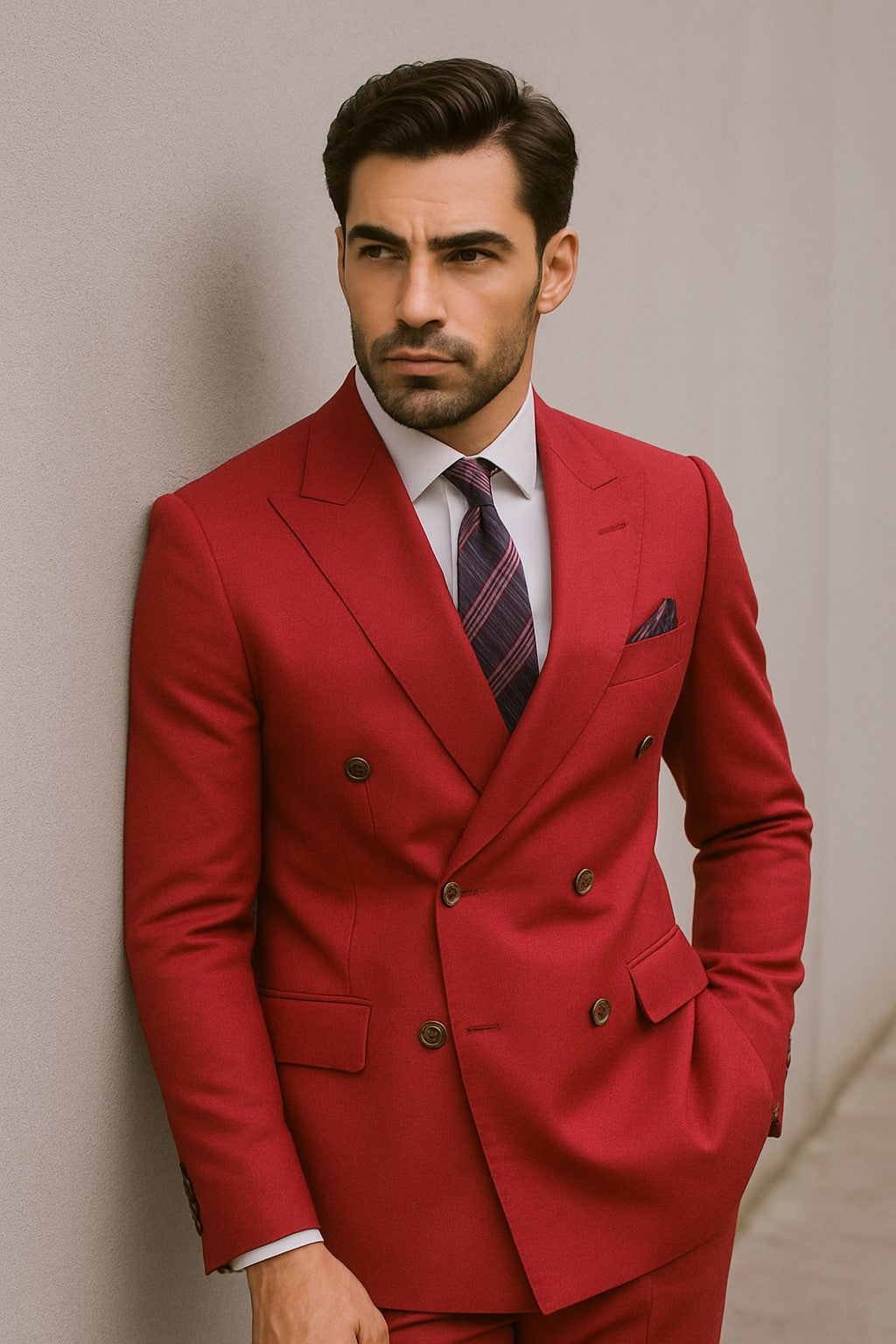 Mens Double Breasted Blazer - Red Double Breasted Sport Coat