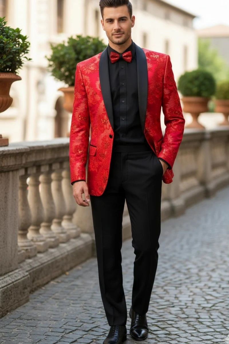 Red Formal Tuxedo Jacket