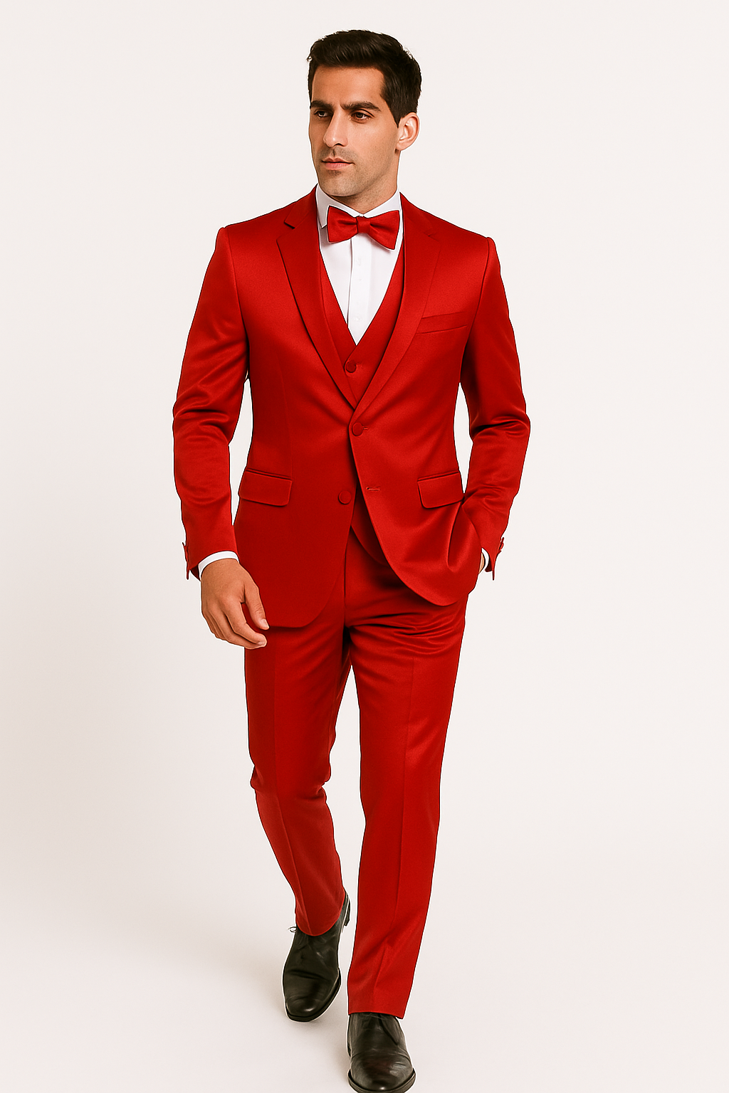 Elite Red Satin Suit for Formal Events