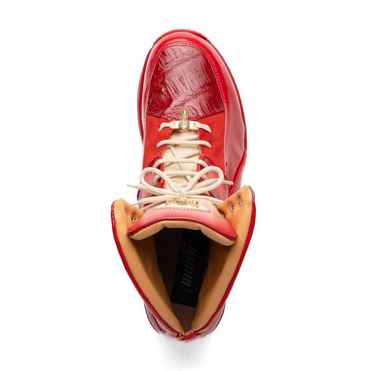 Men's Mauri Patent Red Croc Hightop Diamond Sneakers