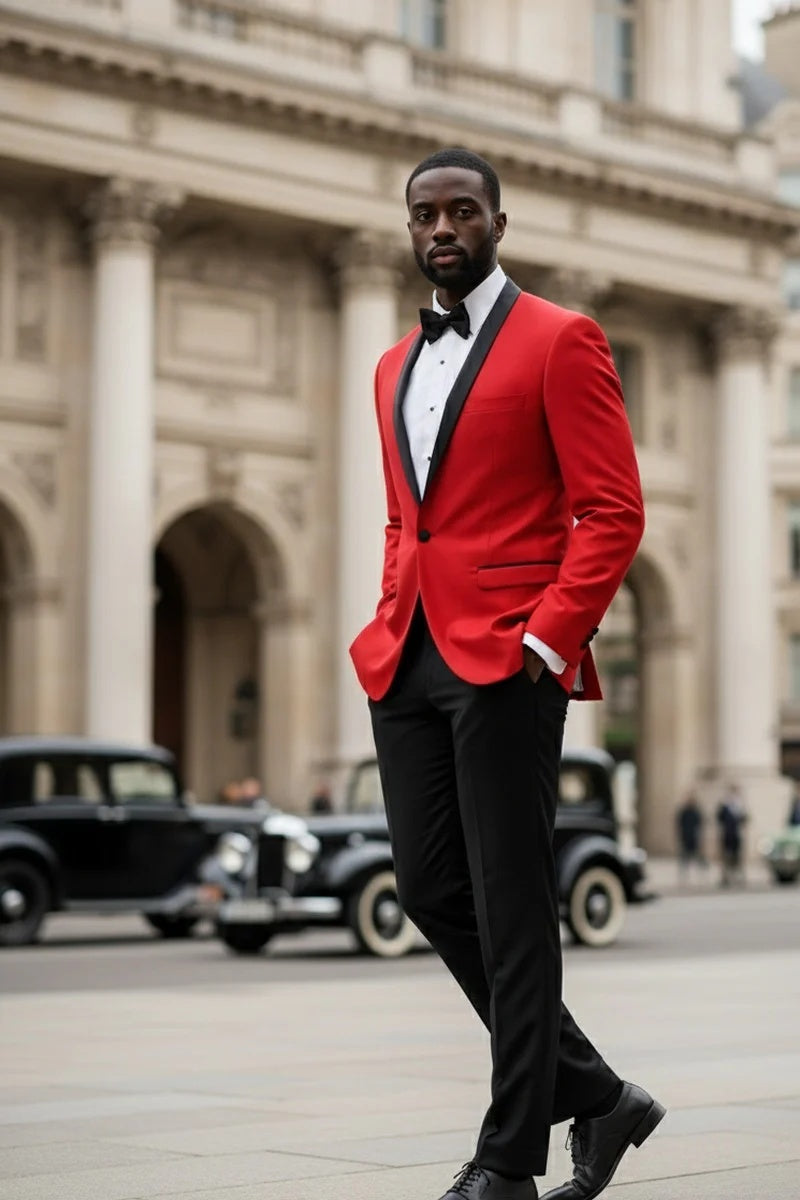 Red Vinci 1-Button Shawl Tuxedos