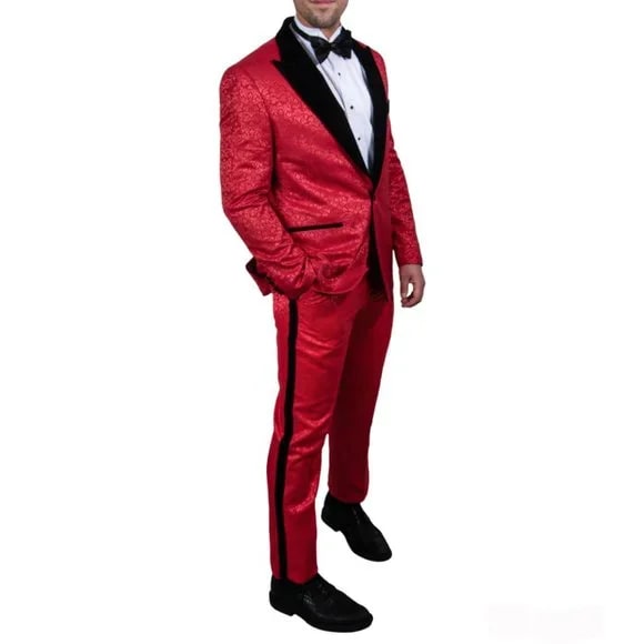 Stacy Adams Velvet Paisley 2-PC Tuxedo Suit