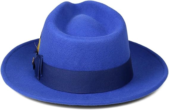 Gangster Royal Blue Crushable Wool Fedora