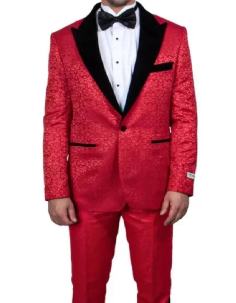 Stacy Adams Velvet Paisley 2-PC Tuxedo Suit