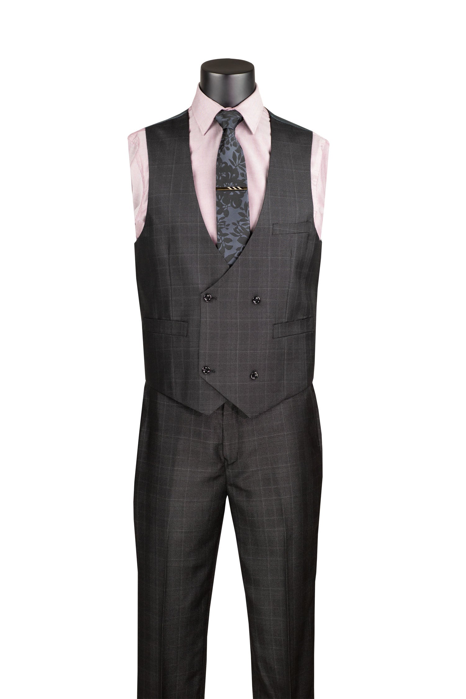 Renaissance Regular Fit Three Piece Suit Black