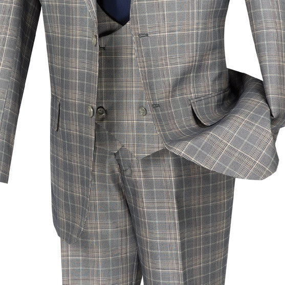 Renaissance Regular Fit 3 Piece Suit Gray