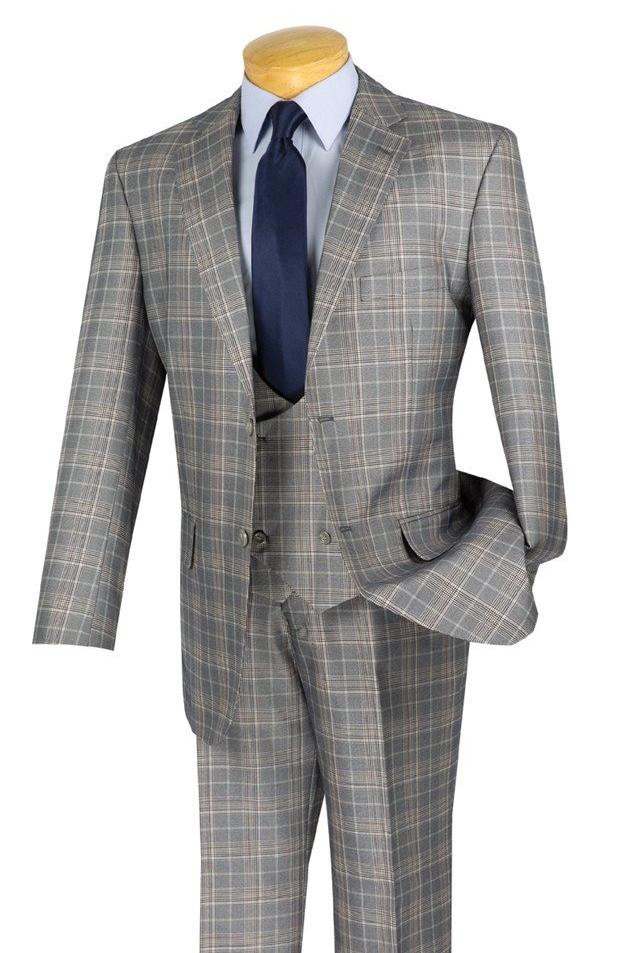 Renaissance Regular Fit 3 Piece Suit Gray