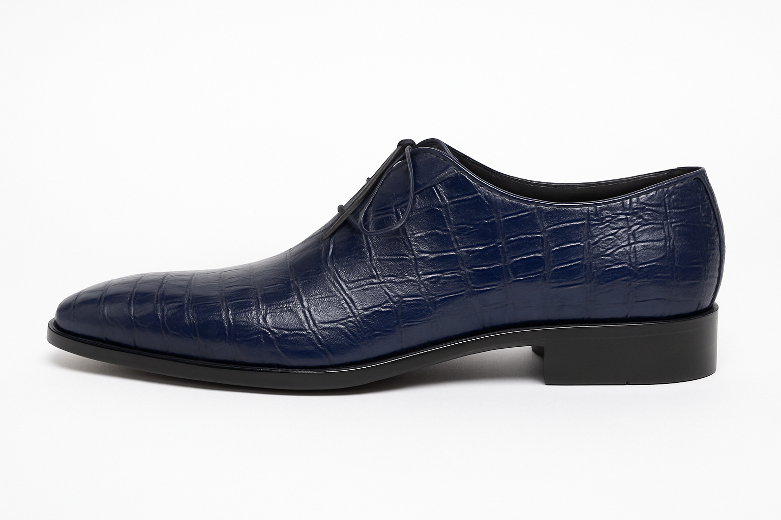 Los Altos Caiman Belly Derby Shoes Faded Navy