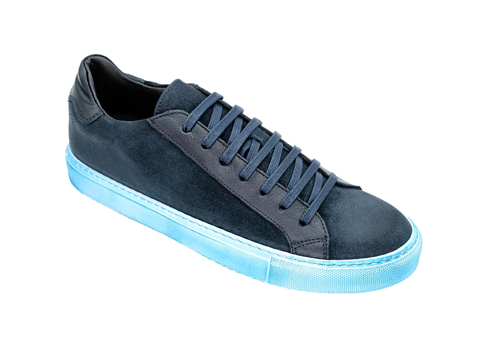 Belvedere Rino Blue Ostrich Leather Dress Shoe