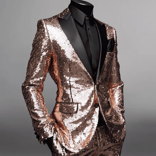 Sequin Tuxedo Suit with Sequin Pants