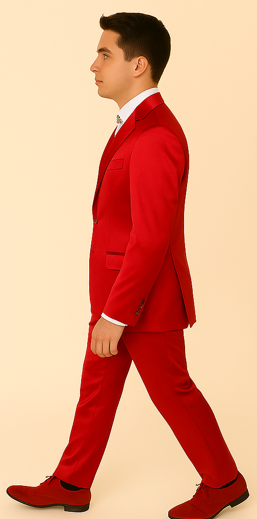 Rossi Man LEO RM1621 Slim 3-Piece Suit, Red