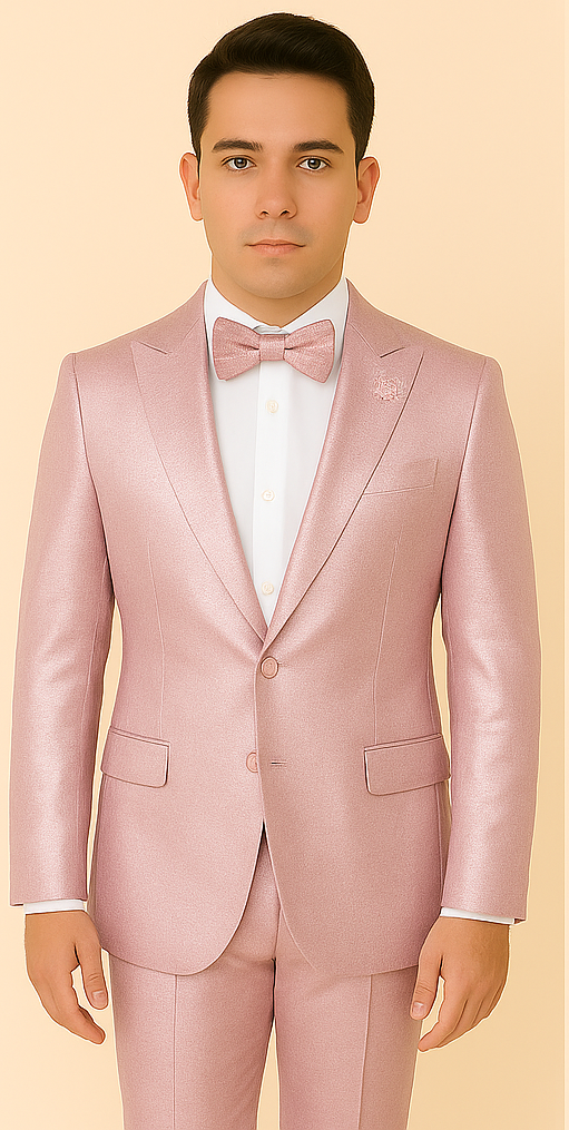 Rossi Man LEO RM1641 Pink Shimmer 3-Piece Suit