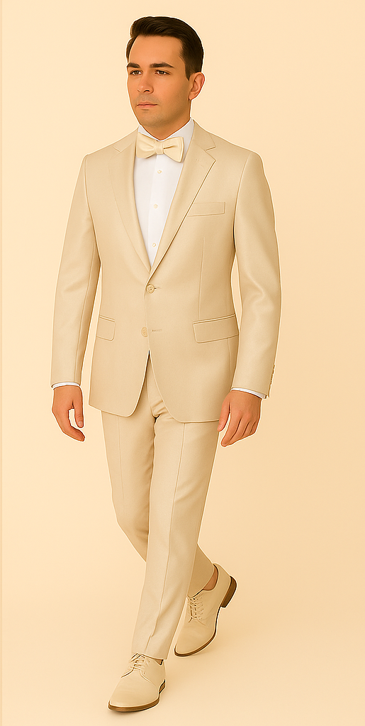 Rossi Man Off-White Shimmer 3-Piece Suit