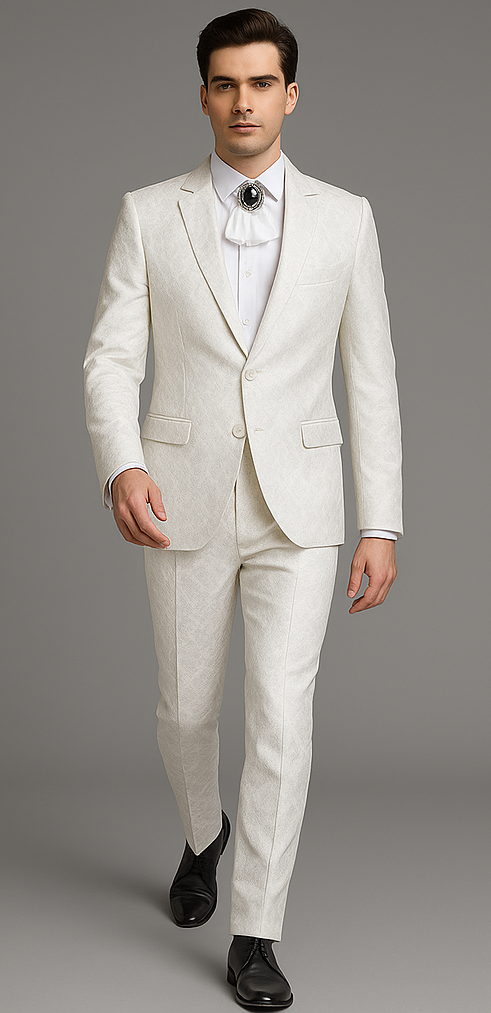 Rossi Man Leo RM1902 White Designer Tuxedo