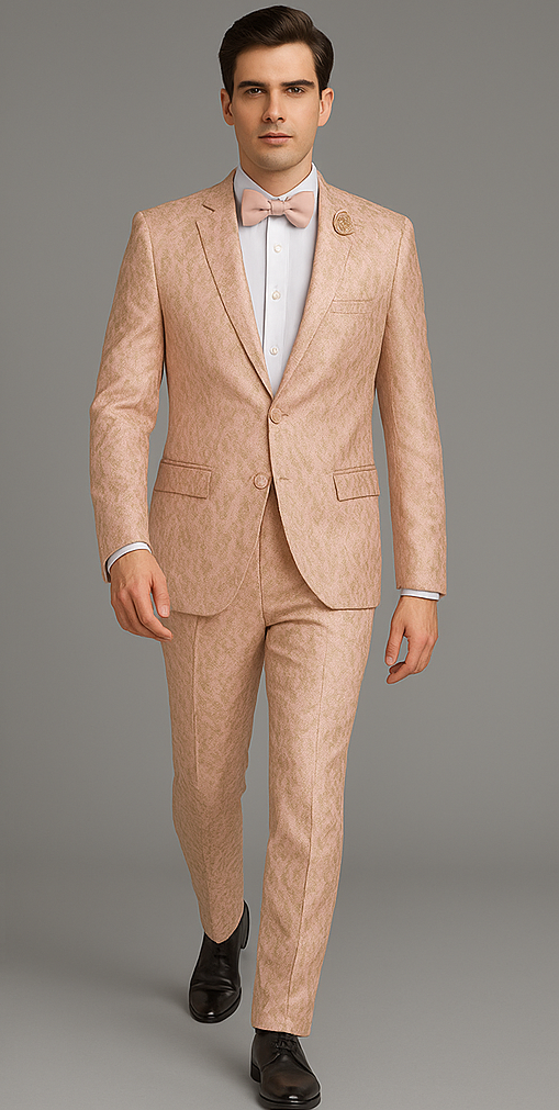 Rossi Man Leo RM1903 Pink & Gold Designer Tuxedo