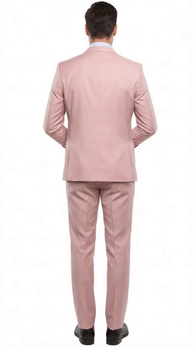 Rossiman Slim Fit Pink Suit with Vest & Pants