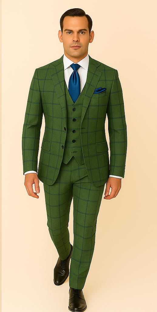 Rossi Man Max RM1841 – Men's Slim Fit 3-Piece Suit for Men
