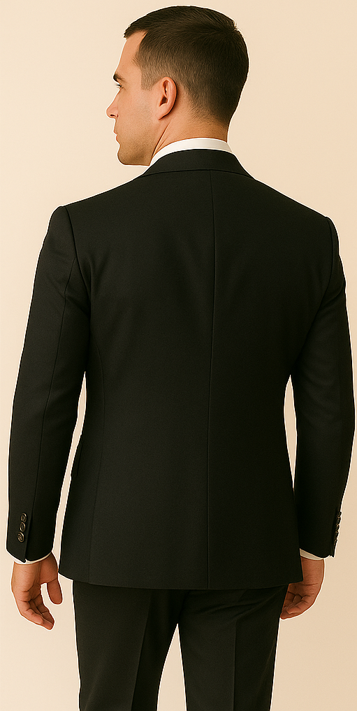 Rossi Man Black Double-Breasted Slim Fit Suit