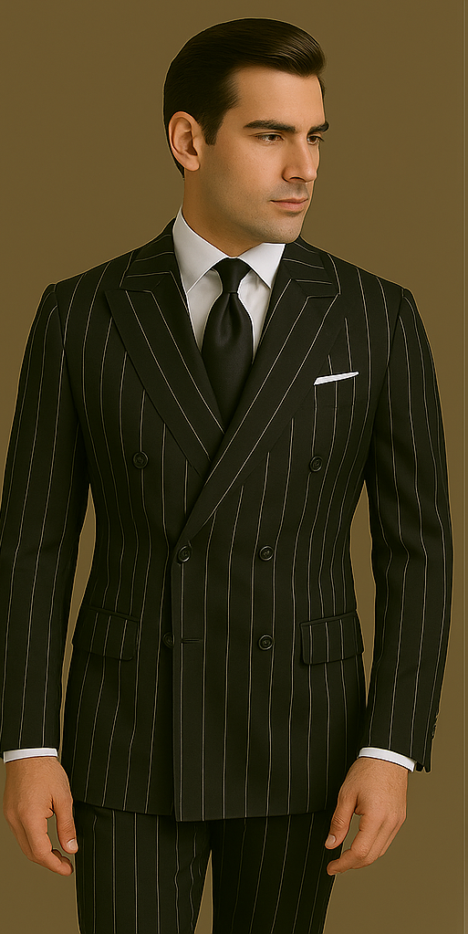 Classic Slim Fit Double Breast Suit by Rossi Man