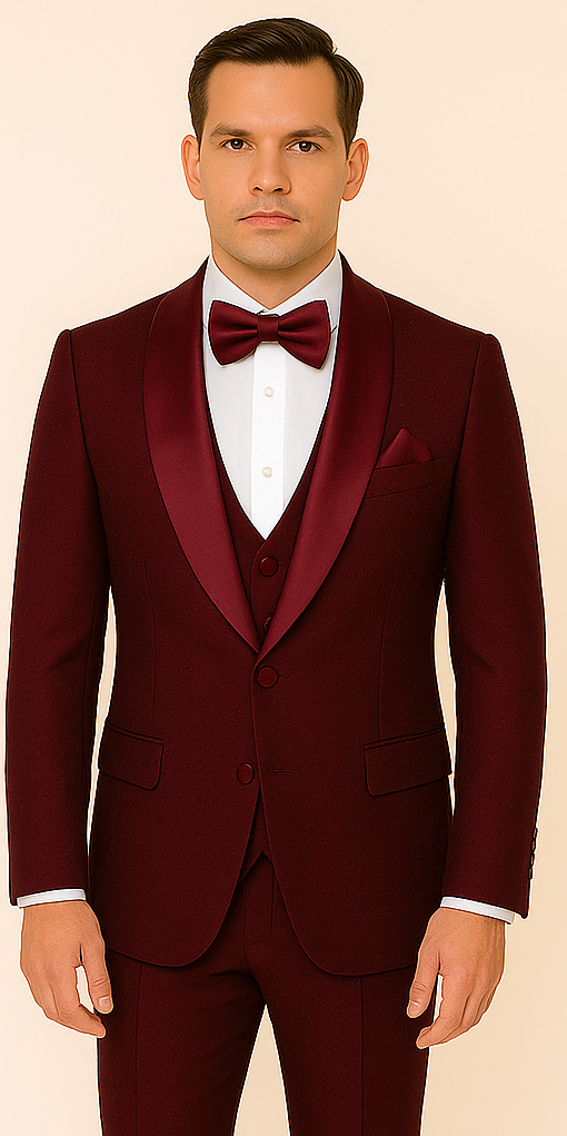 Rossi Man RM1253 Smoking Style 3-Piece Tuxedo