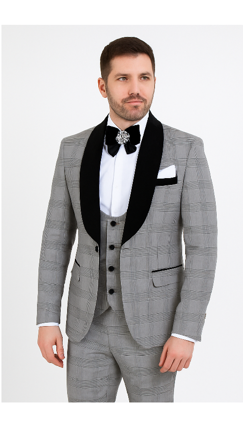 Rossi Man RM1295 3-Piece Smoking Tuxedo