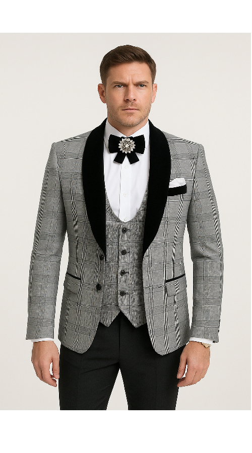 Rossi Man RM1295 3-Piece Smoking Tuxedo