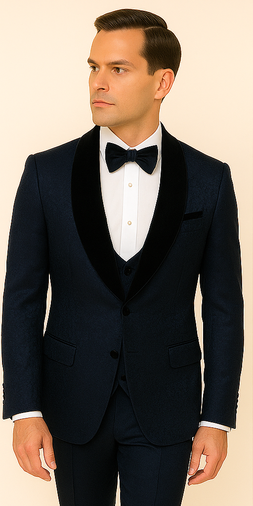 Classic Smoking Style 3-Piece Tuxedo by Rossi Man