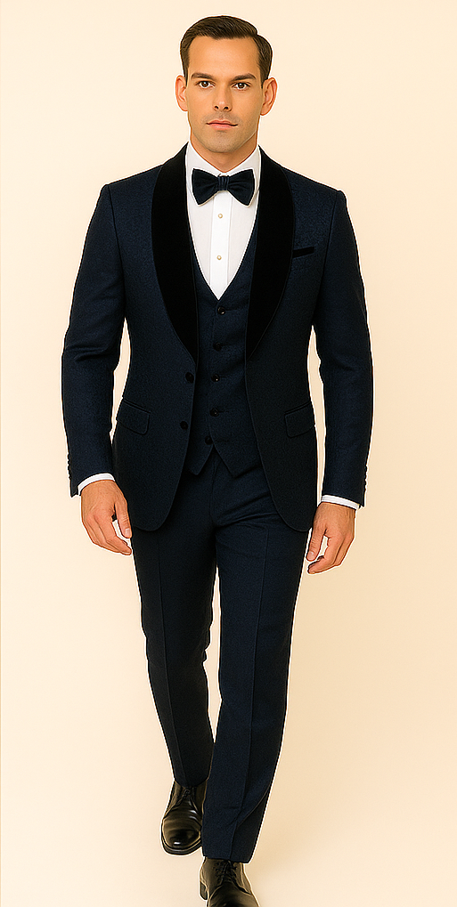 Classic Smoking Style 3-Piece Tuxedo by Rossi Man
