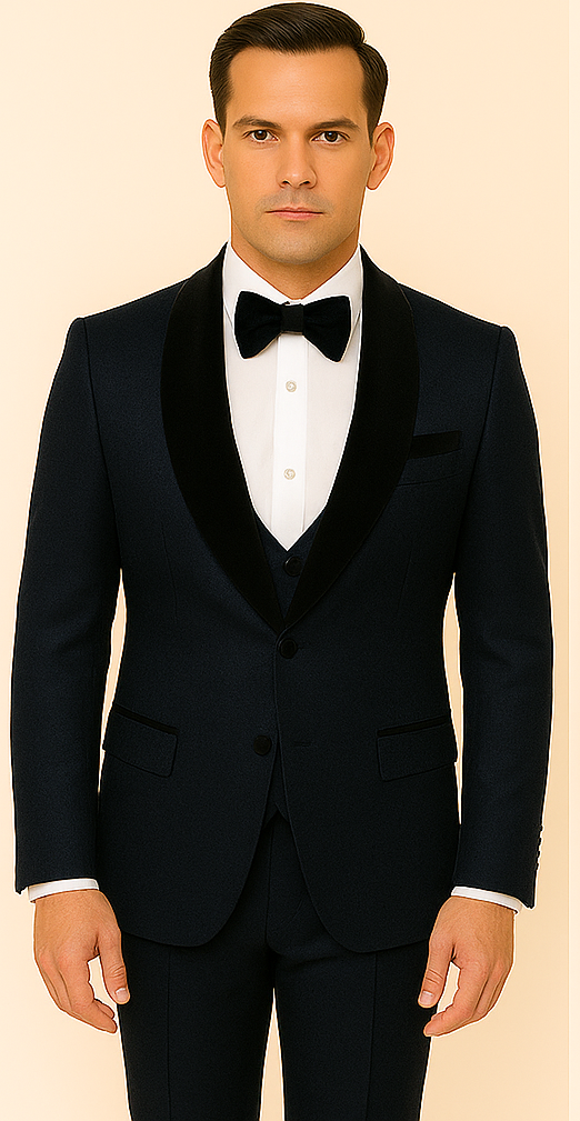 Classic Smoking Style 3-Piece Tuxedo by Rossi Man