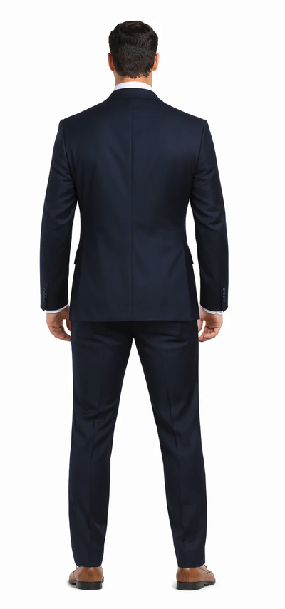 Rossiman Blue Slim-Fit Vested Suit for Men