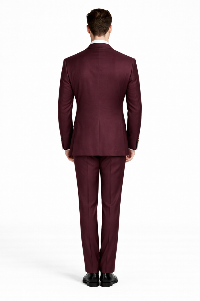 Rossiman Burgundy Suit with Double Breasted Vest