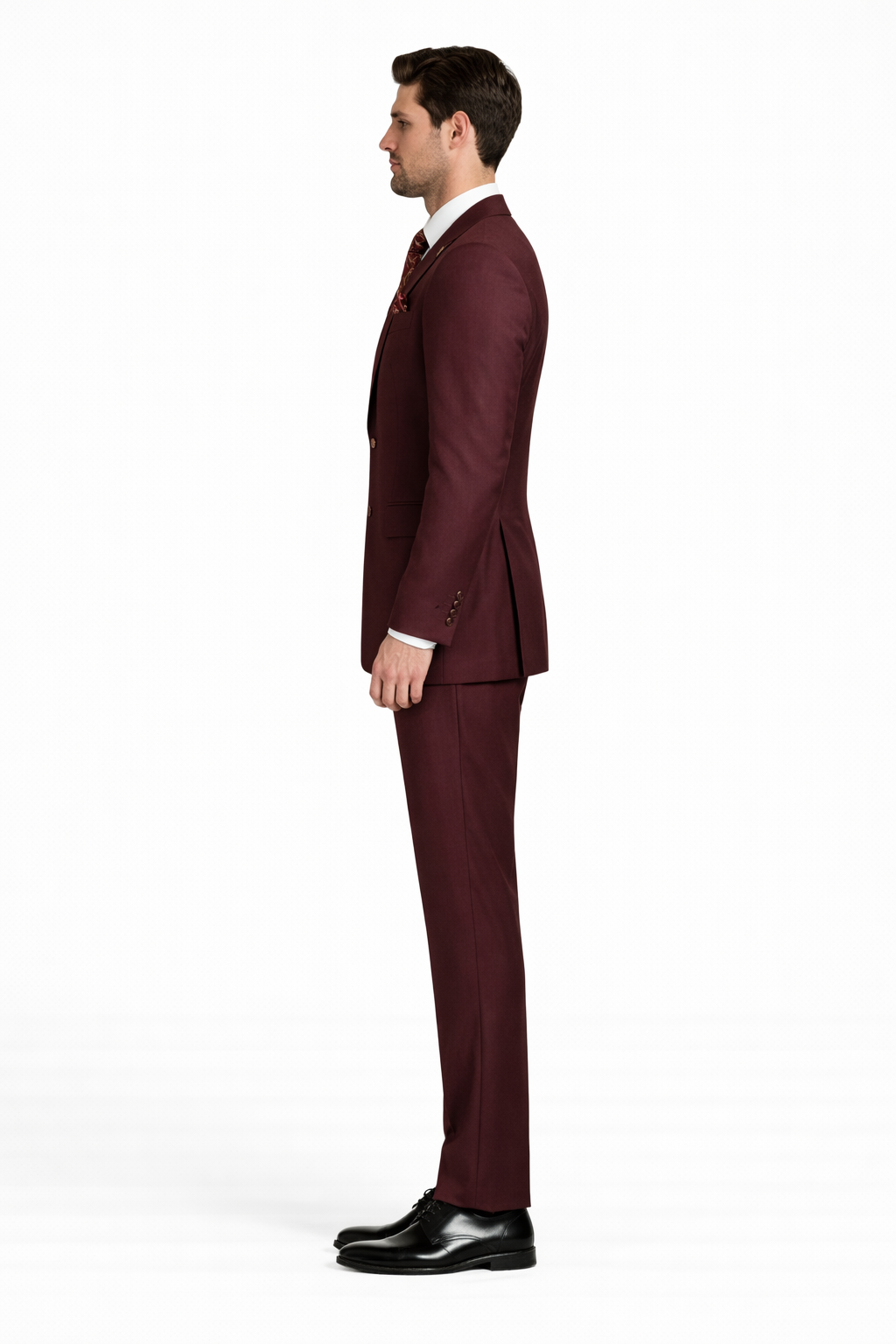 Rossiman Burgundy Suit with Double Breasted Vest