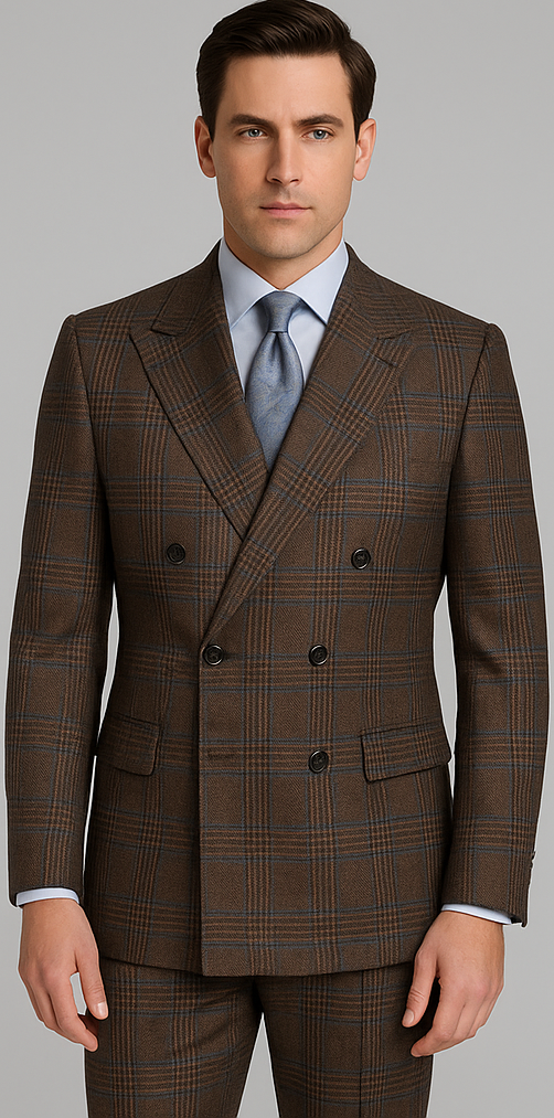 Rossiman Glen Plaid Double Breasted Suit