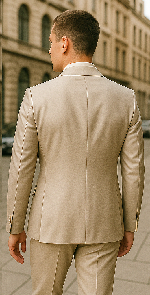 Rossiman Men’s Gray Shiny Sateen Suit - Sleek Style